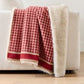 Reversible Houndstooth Fleece Throw Blanket with Soft Plush Faux Fur Backing