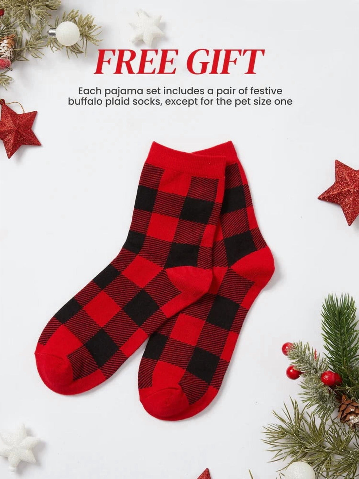 Matching Family Christmas Pajamas Set with Plaid Sleepwear and Pet Bandana