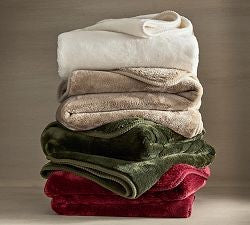 Ultra Soft Fleece Throw Blanket with Plush Ribbed Texture for Couch