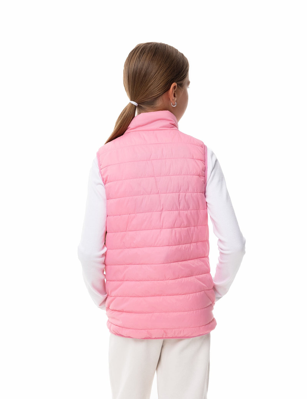 Girls Electric Heated Puffer Vest with Rechargeable Battery Pack and Zipper Pockets