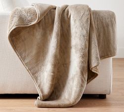 Ultra Soft Fleece Throw Blanket with Plush Ribbed Texture for Couch