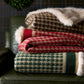 Reversible Houndstooth Fleece Throw Blanket with Soft Plush Faux Fur Backing