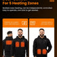 Mens Electric Heated Zipper Sweatshirt with Rechargeable Battery Pack and Dual Heating Zones