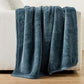 Ultra Soft Double Sided Faux Fur Blanket with Ribbed Texture Design