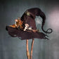 Witch Hat with Adjustable Fit and Silk Chiffon Accents