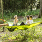 Triangle Hammock with Three-Point Anchor System and Elevated Sleeping Surface