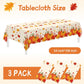 3 Pack Pumpkin Maple Leaf Thanksgiving Tablecloths, 54x108 Inch Disposable Fall Table Covers for Rectangular Tables