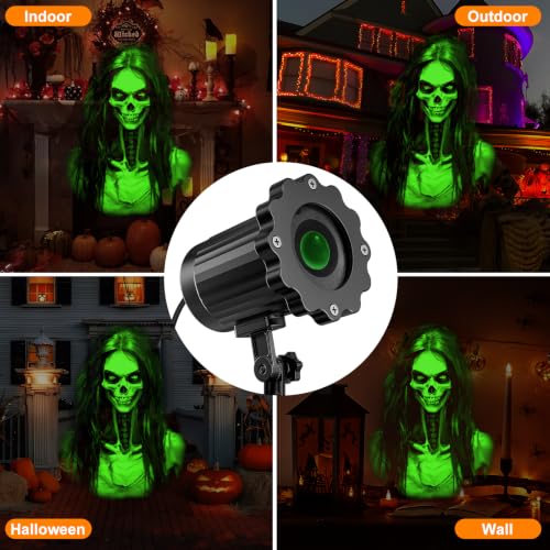 Skull Ghost Projector Light with 270 Degree Rotation and 3D Moving Effect