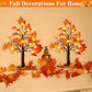 2 Pack 18 Inch Prelit Fall Maple Trees, 48 LED Lighted Maple Leaf Trees for Thanksgiving Table and Autumn Home Decor