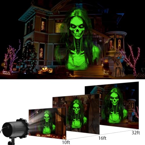 Skull Ghost Projector Light with 270 Degree Rotation and 3D Moving Effect