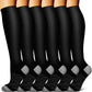 Compression Socks with Graduated Pressure and Non-Slip Cuff, 6 Pair Pack