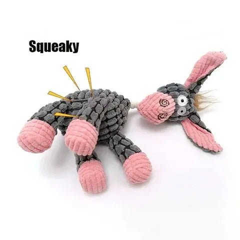 Reinforced Plush Dog Toy with Built-in Squeaker and Pet-Safe Inner Core