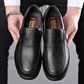 Mens Slip-On Loafers with Flat Sole and Breathable Cowhide Upper
