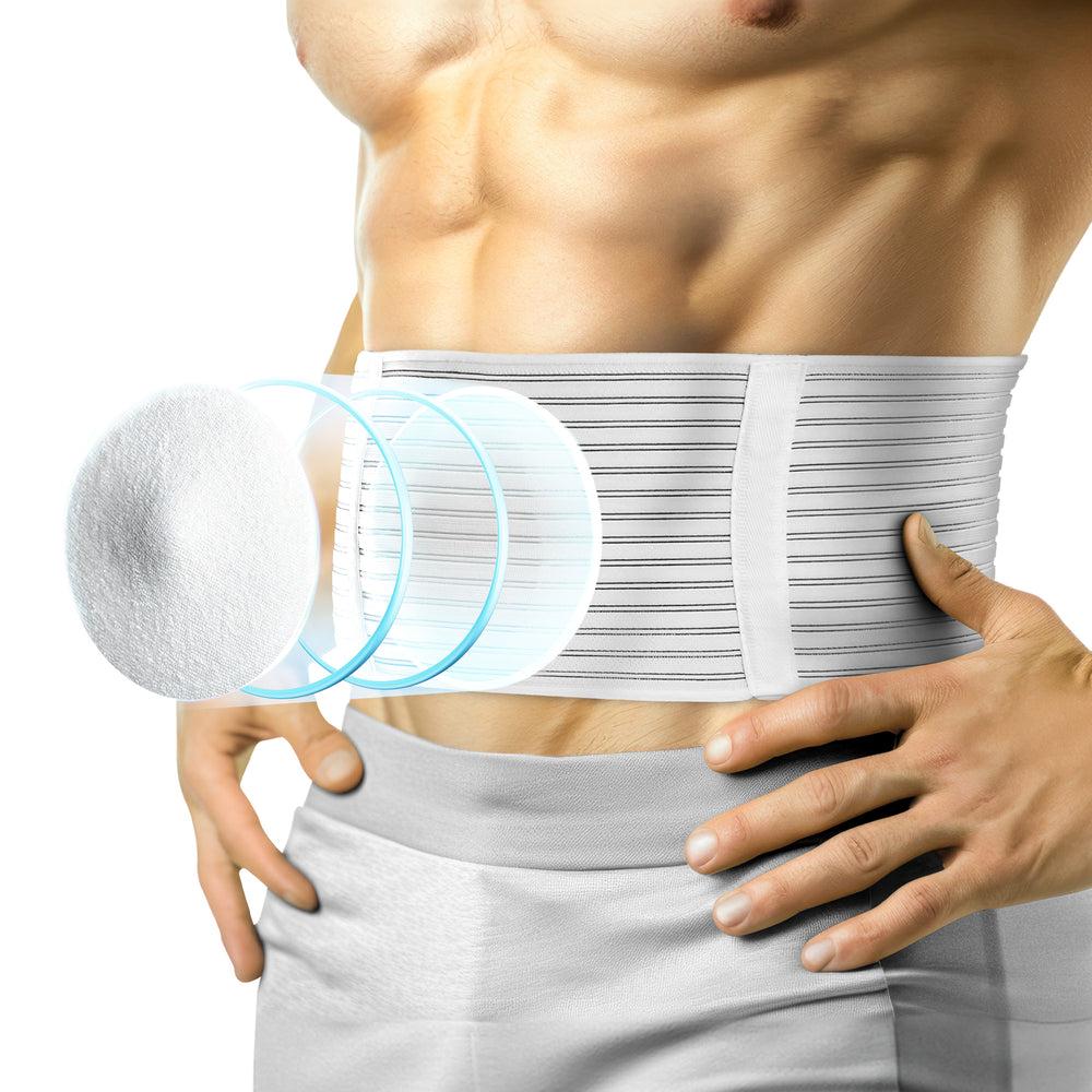 Hernia Support Belt with Removable Silicone Pad and Hook Closure