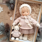 Soft Cotton Doll with Wool Stuffing and Neutral Features for Toddlers