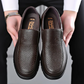 Mens Slip-On Loafers with Flat Sole and Breathable Cowhide Upper