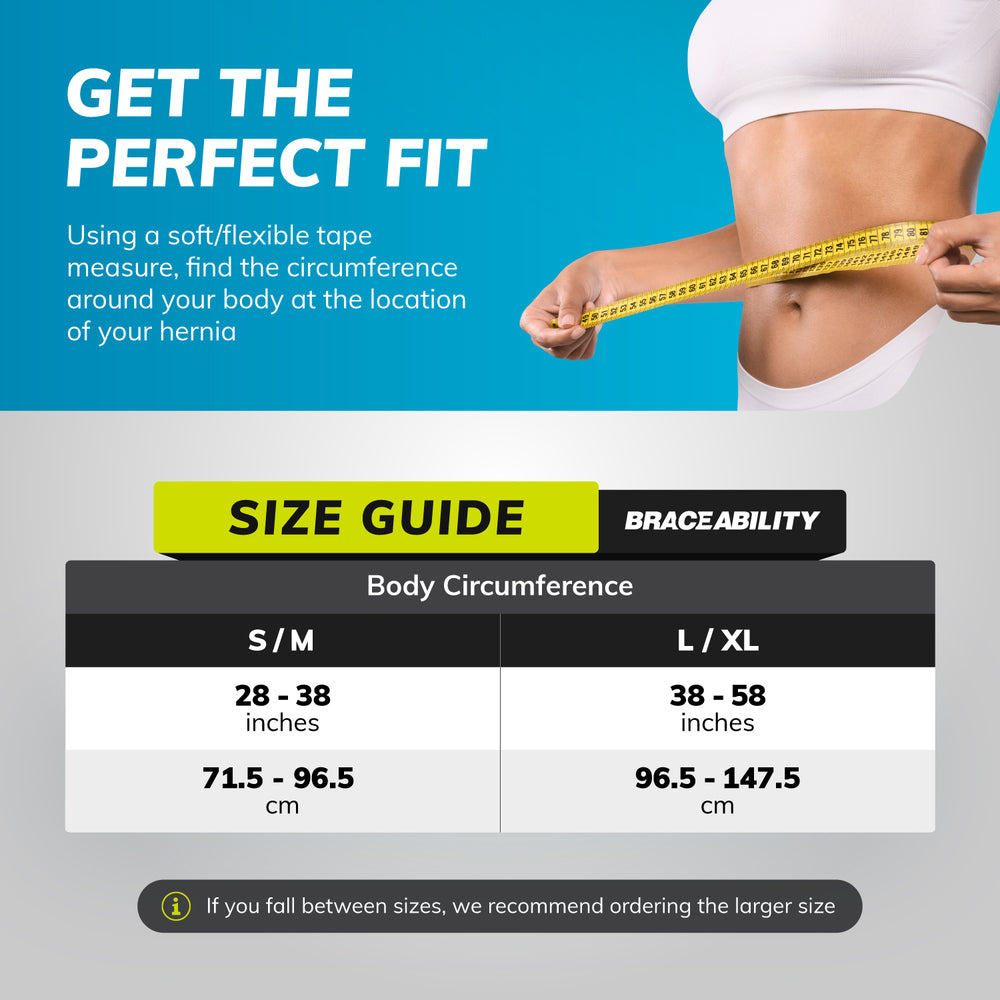 Hernia Support Belt with Removable Silicone Pad and Hook Closure