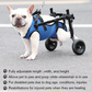Adjustable Pet Wheelchair with Hind Leg Support and Secure Bracket, Dogs Cats