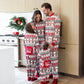 Matching Family Christmas Pajamas with Gingerbread and Tree Festive Print