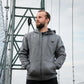 Mens Electric Heated Zipper Sweatshirt with Rechargeable Battery Pack and Dual Heating Zones