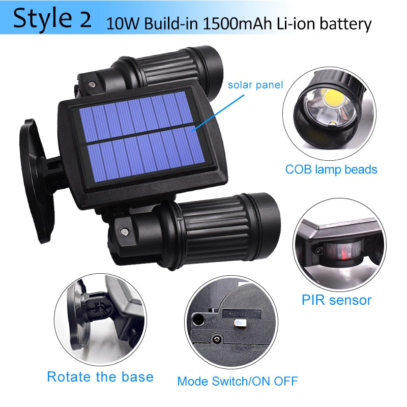 Motion Sensor Solar Light with 600 Lumen LED and 360 Degree Rotation
