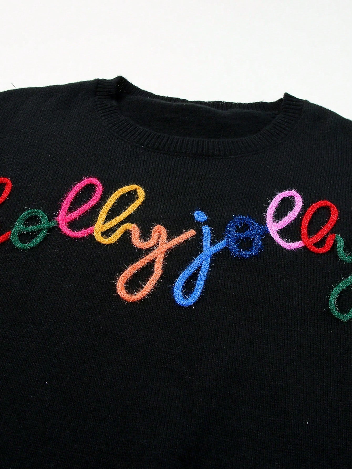 Womens Pullover with High Stretch Rib Knit and Front Panel, Black