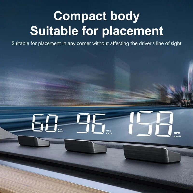 Windshield Speedometer with LED Projection Display and Auto Brightness Control