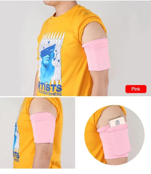Elastic Arm Sleeve Phone Holder with Zipper Pocket for Running and Workout
