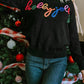 Womens Pullover with High Stretch Rib Knit and Front Panel, Black