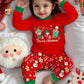 Childrens Lined Pajama Set with Holiday Graphics and Long Sleeves