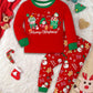 Childrens Lined Pajama Set with Holiday Graphics and Long Sleeves