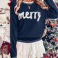 Womens Pullover Sweater with Festive Pattern and Drop Shoulder, Loose Fit