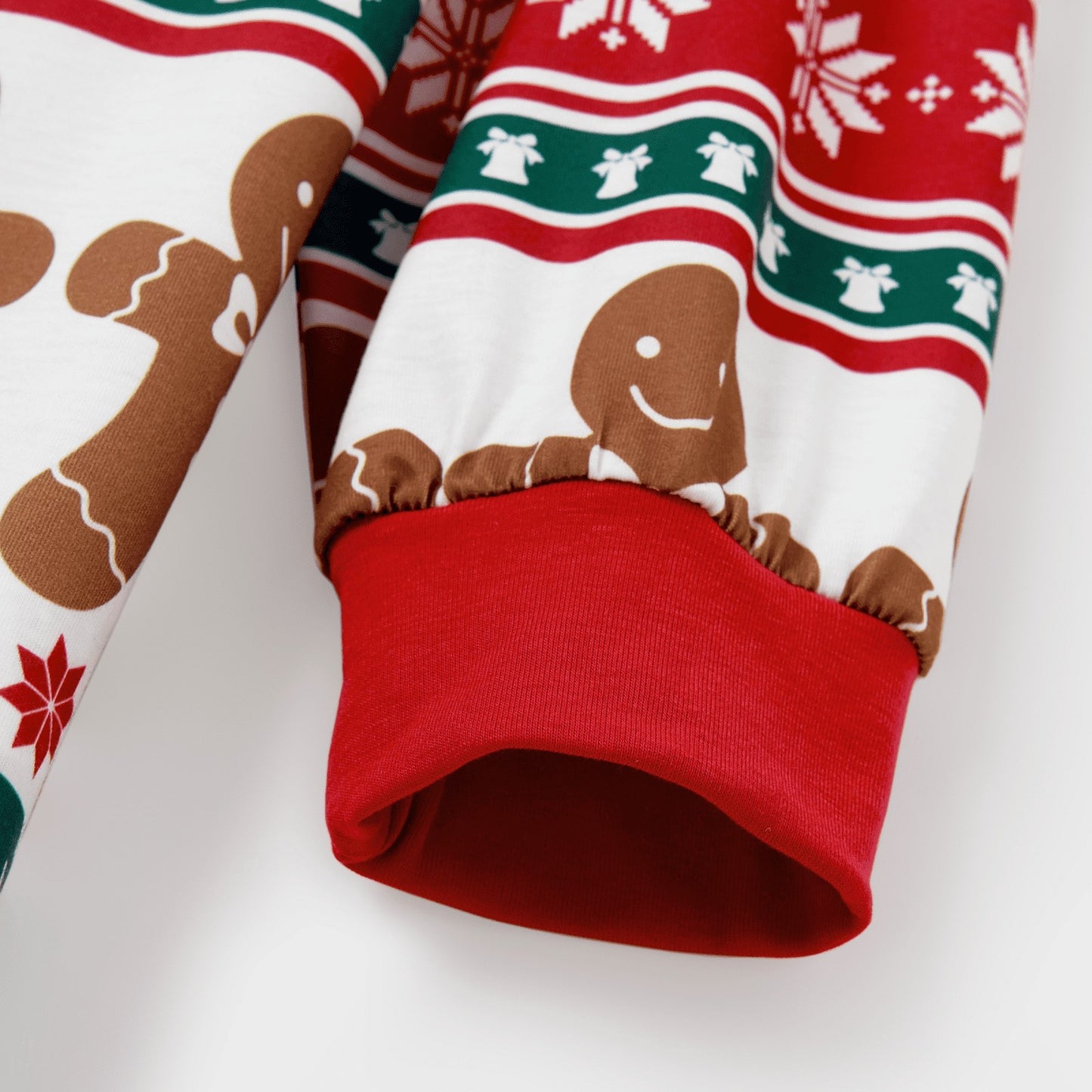 Matching Family Christmas Pajamas with Gingerbread and Tree Festive Print