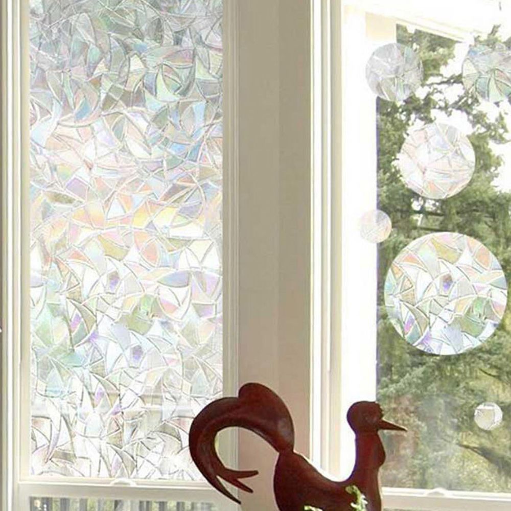 Static Cling Window Film with Rainbow Light Effect and UV Blocking
