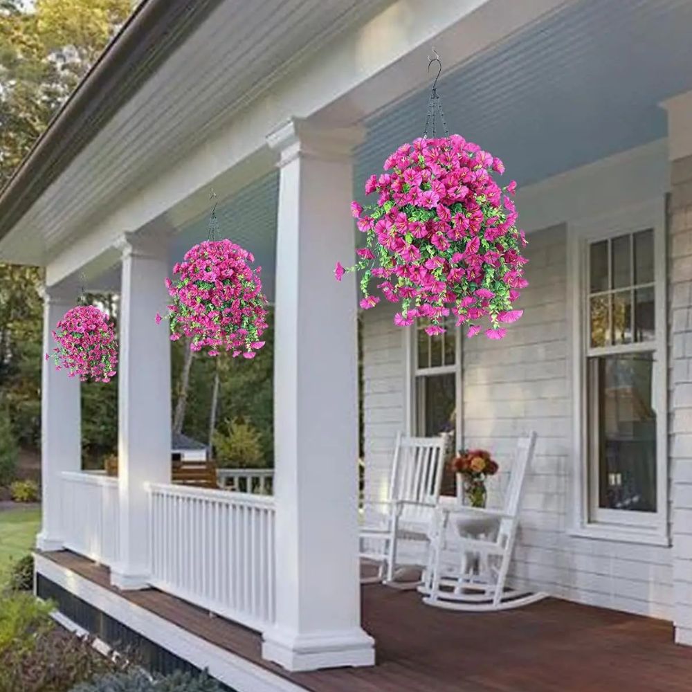 UV Resistant Artificial Morning Glory Hanging Decor