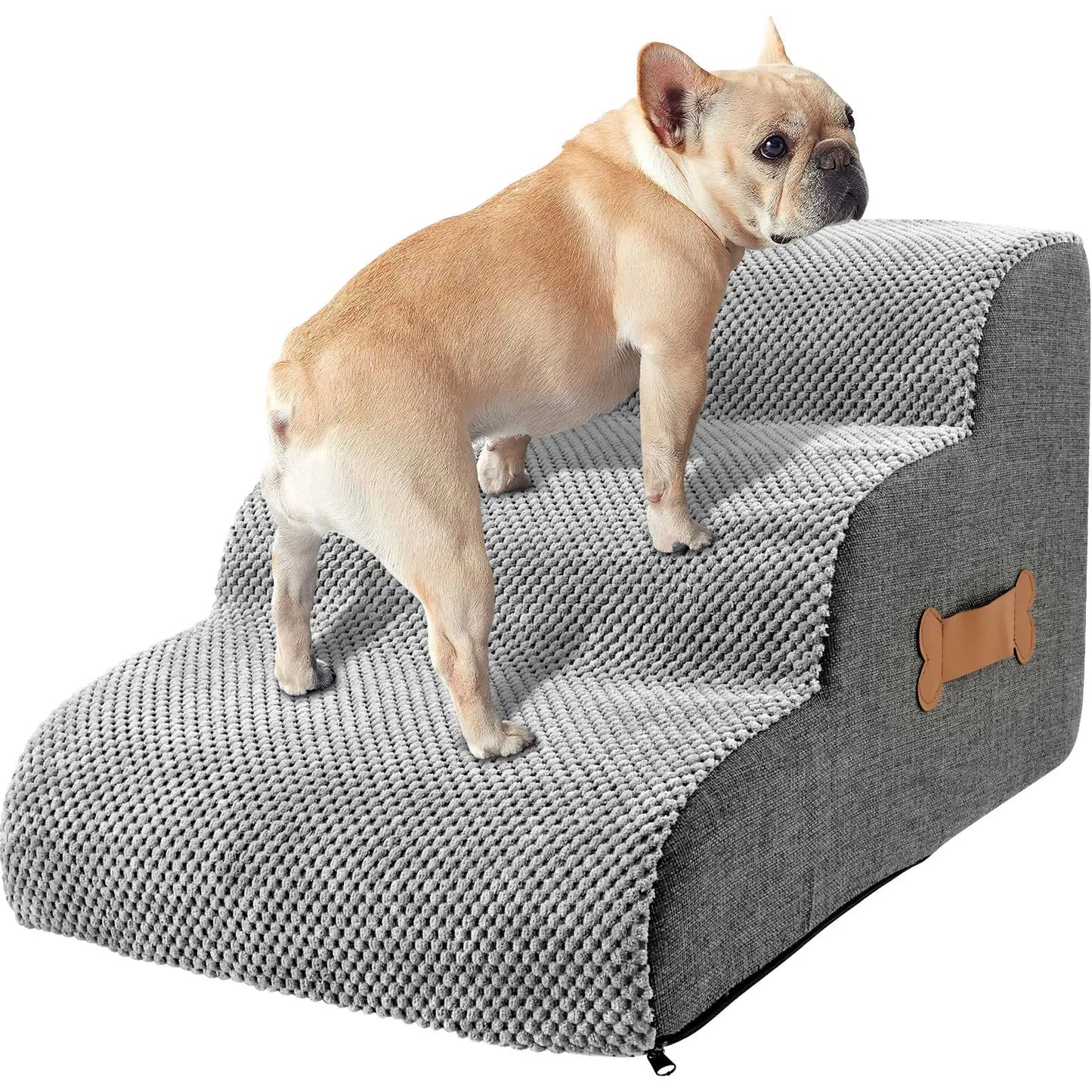 Pet Stairs with High Density Foam and Removable Washable Cover, Gentle  Incline