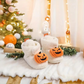 Children's Ankle High Fleece Slippers with Halloween Pumpkin and Spider Print