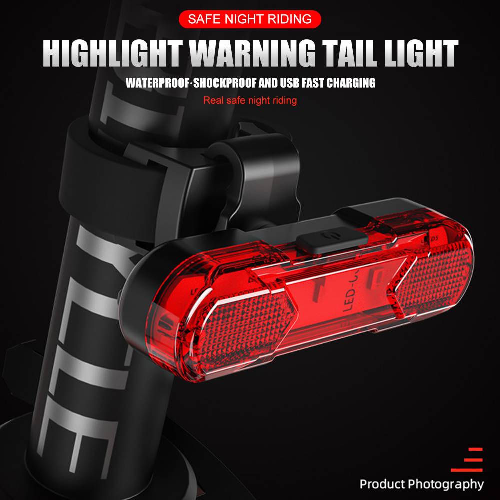 LED Bicycle Light Set with 1000 Lumen Headlight and Red Taillight, 6 Modes