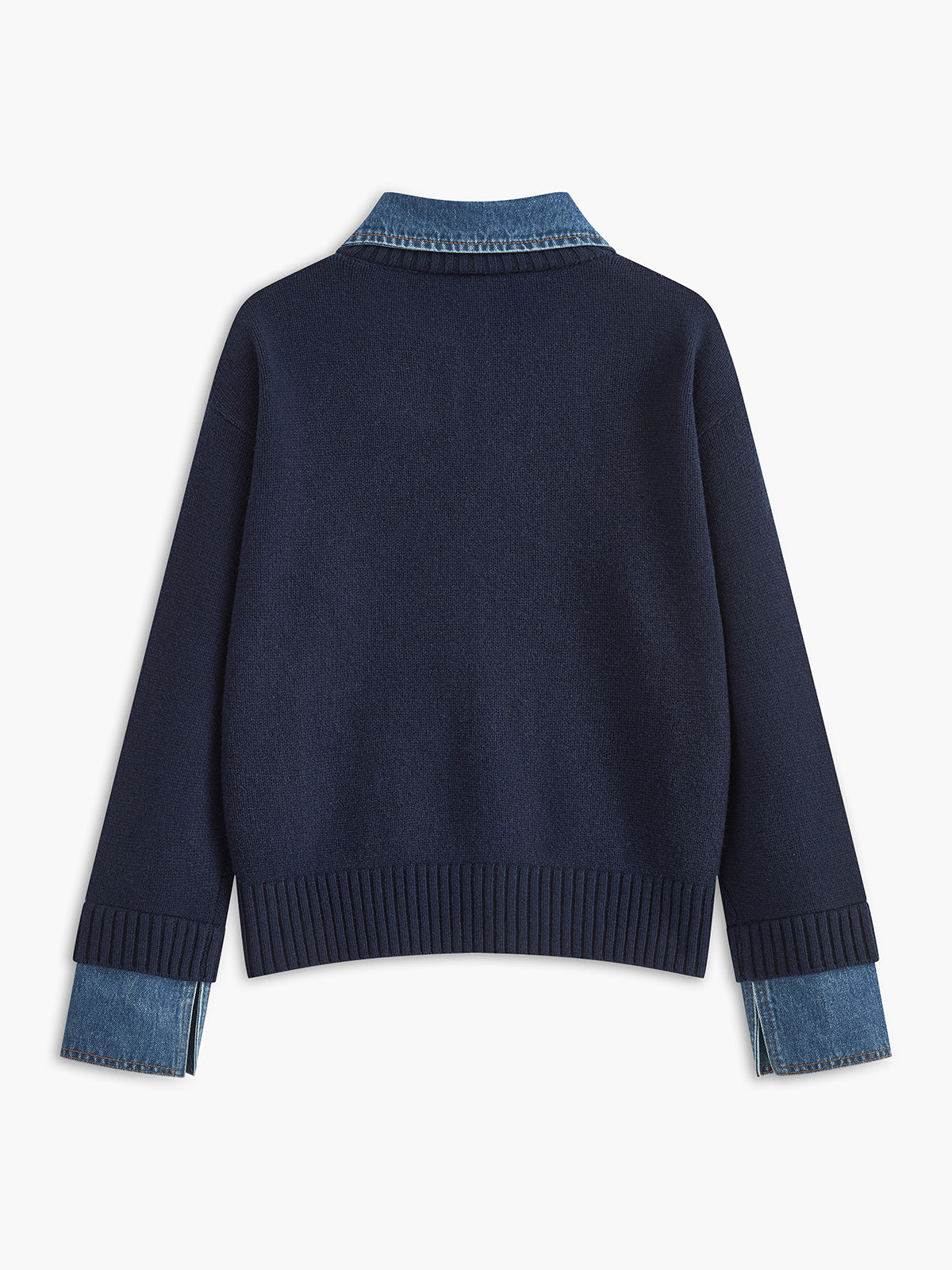 Knit Cardigan with Metal Button Closure and Medium Stretch Fabric, Shift Fit