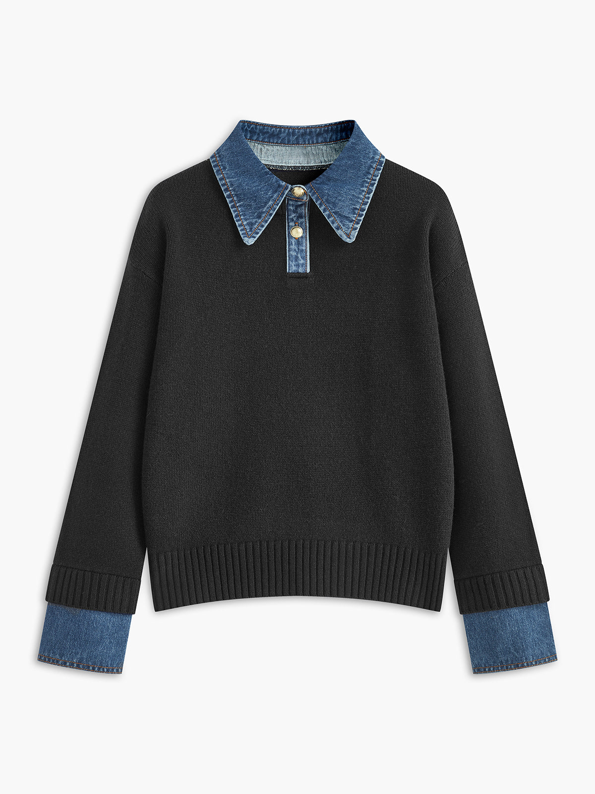 Knit Cardigan with Metal Button Closure and Medium Stretch Fabric, Shift Fit