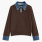 Knit Cardigan with Metal Button Closure and Medium Stretch Fabric, Shift Fit