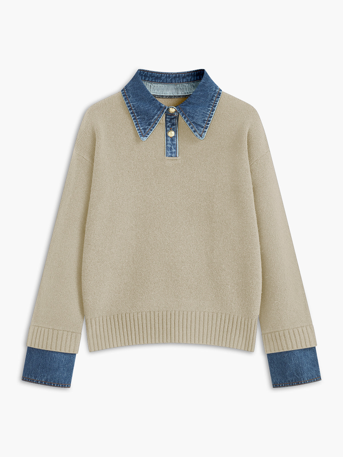 Knit Cardigan with Metal Button Closure and Medium Stretch Fabric, Shift Fit