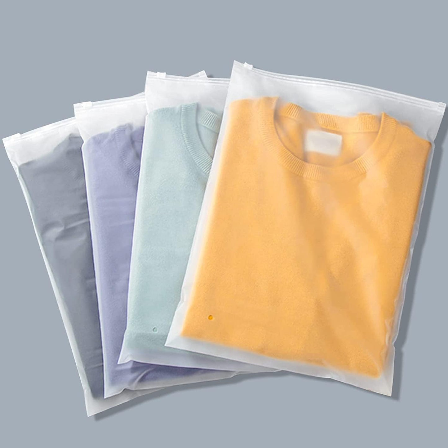 Frosted Zip Storage Bags with Slide Closure and Ventilation Holes, 20-Pack