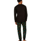 Mens Christmas Lights Pajama Set with Get Lit Slogan Top and Printed Pants