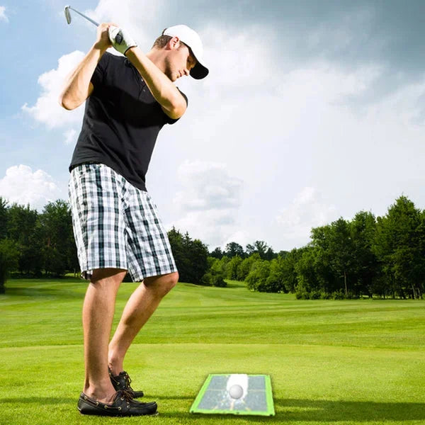 Golf Swing Training Mat with Instant Divot Feedback and Sequined Impact Surface, Portable