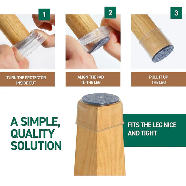 Chair Leg Floor Protectors, 8 Pack
