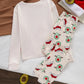 Girls Fruit Print Pajama Set with Stretch Knit Fabric and Long Sleeves