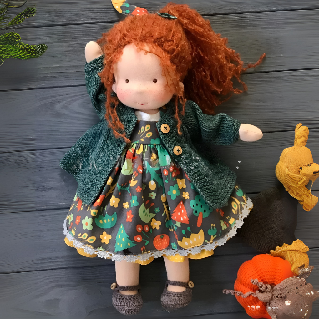 Soft Cotton Doll with Wool Stuffing and Neutral Features for Toddlers
