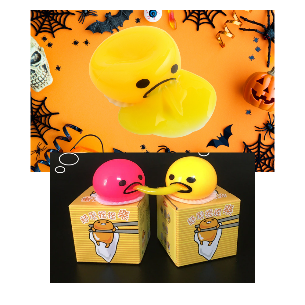 Vomiting Egg Toy with Projectile Goo Action and Suction Feature, 4 Colors