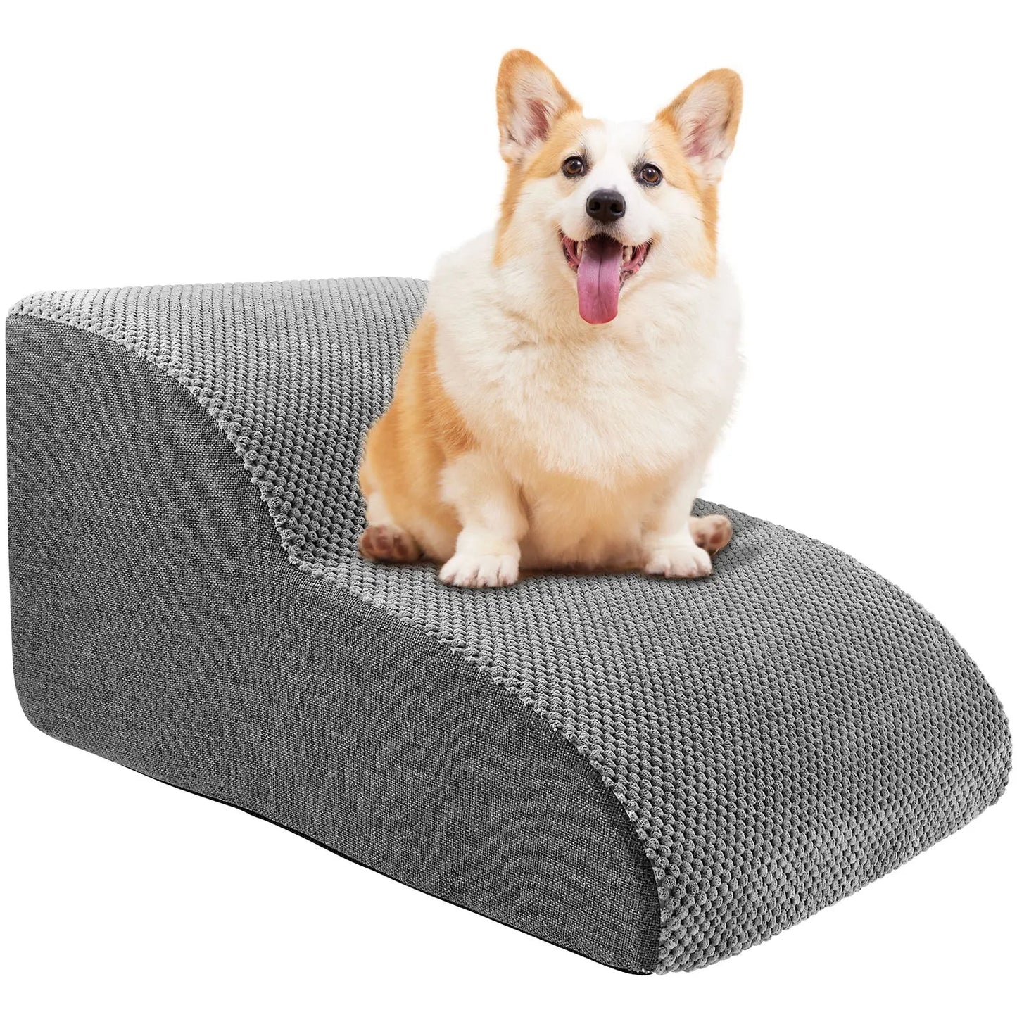 Pet Stairs with High Density Foam and Removable Washable Cover, Gentle  Incline